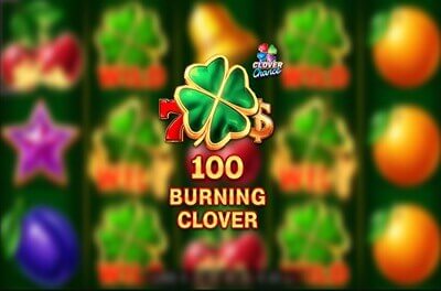 100 burning clover slot logo