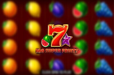 100 super fruits slot logo