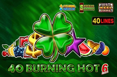 40 burning hot 6 reels slot logo