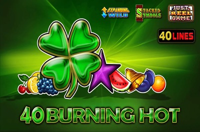 40 burning hot slot logo