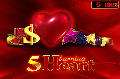5 burning heart slot logo