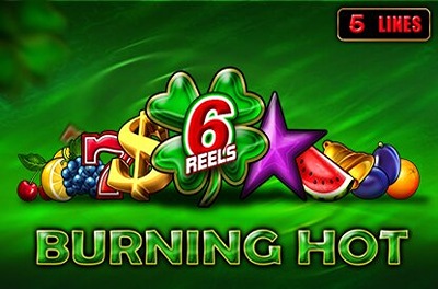 burning hot 6 reels slot logo