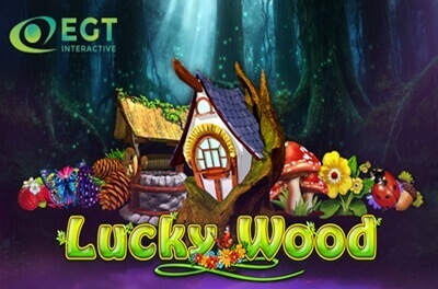 lucky wood slot logo