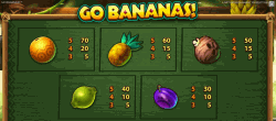 Выплаты за фрукты в слоте Го Бананас