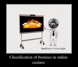 Classification of bonuses in online casinos