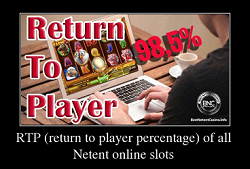 RTP (return to player percentage) of all Netent online slots