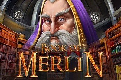 book of merlin slot logo