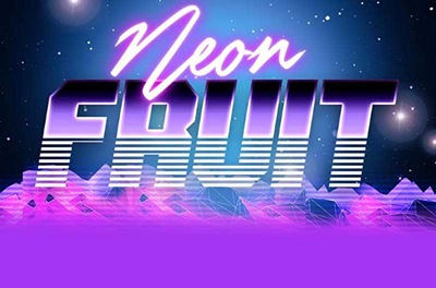 neon fruit slot logo