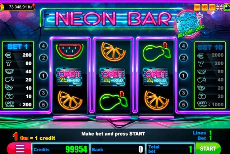Neon Bar Pokie