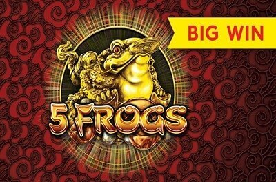 5 frogs slot logo