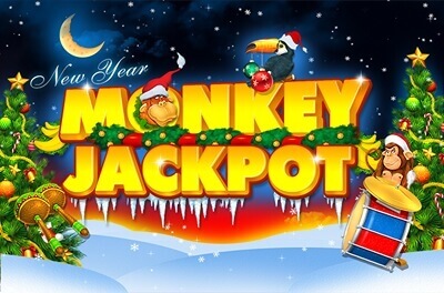 new year monkey jackpot slot logo