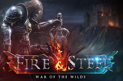 fire steel war of the wilds slot logo