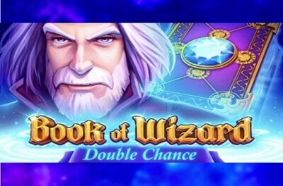 book of wizard double chance slot logo