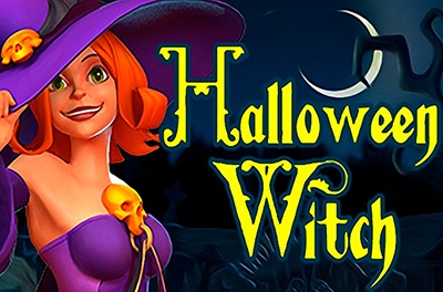 halloween witch slot logo