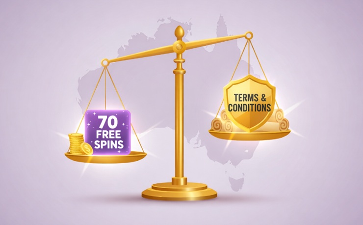 terms and conditions of 70 free spins no deposit australia