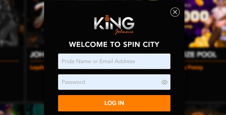 king johnnie casino login