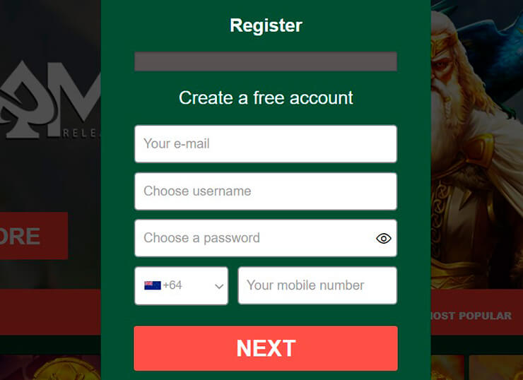 mate casino registration