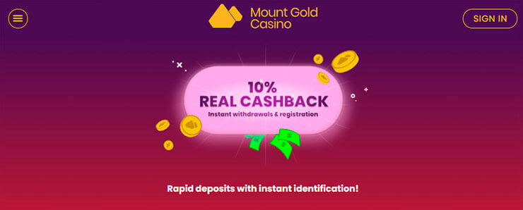 mount gold casino cashback