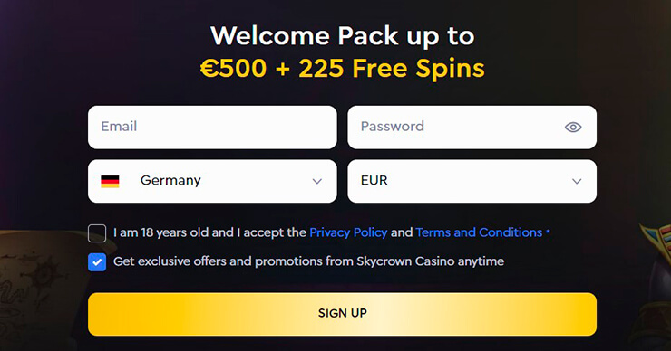 skycrown casino registration en