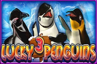 lucky 3 penguins slot logo