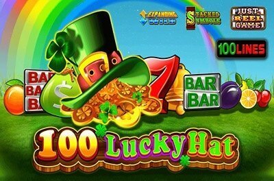 100 lucky hat slot logo