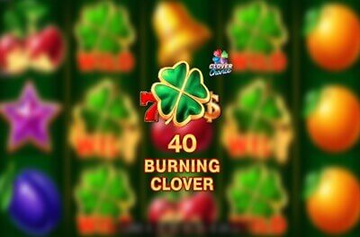 40 burning clover slot logo