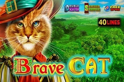 brave cat slot logo