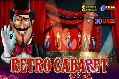 retro cabaret slot logo