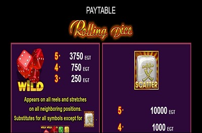 rolling dice slot logo