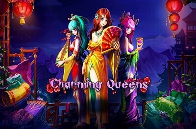 charming queens slot logo