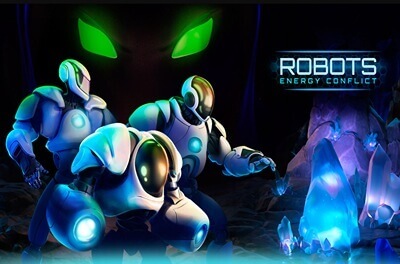 robots energy conflict slot logo