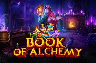 book of alchemy slot logo