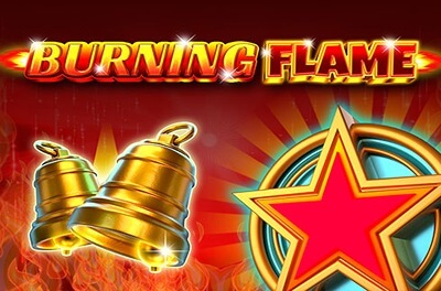 burning flame slot logo