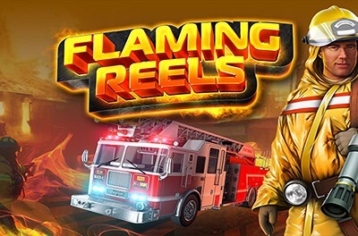 flaming reels slot logo