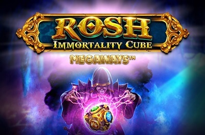 roshtein immortality cube megaways slot logo