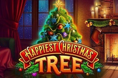 happiest christmas tree slot logo