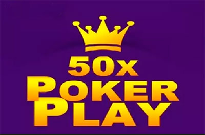 50x poker play slot logo