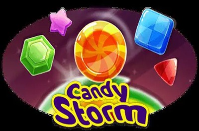 candy storm slot logo