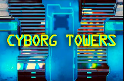 cyborg towers slot logo