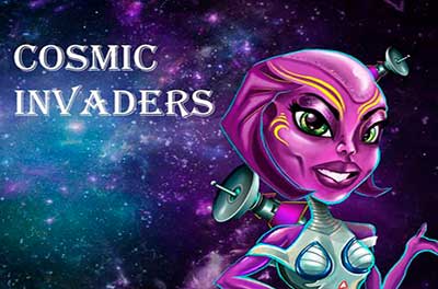 cosmic invaders slot logo