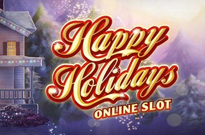 happy holidays slot logo