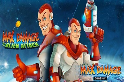 max damage and the alien attack slot logo