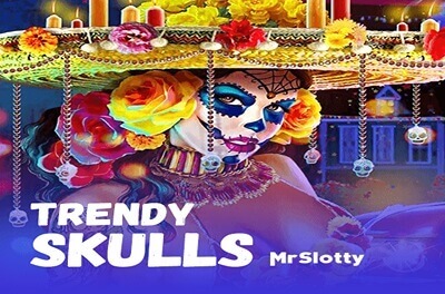 trendy skulls slot logo