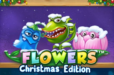 flowers christmas edition slot logo