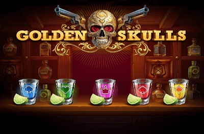 golden skulls slot logo