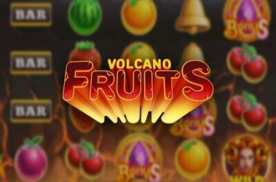 volcano fruits slot logo