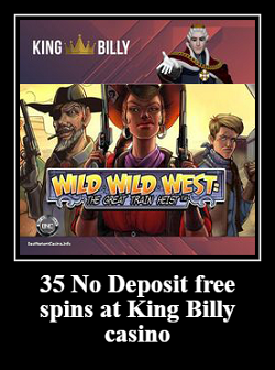 35 No Deposit free spins at King Billy casino