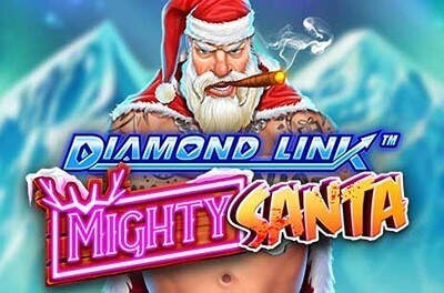 diamond link mighty santa slot logo