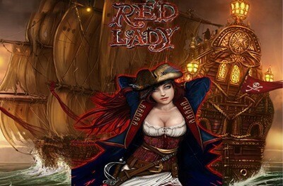 red lady slot logo