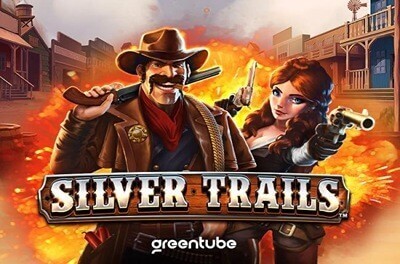 silver trails slot logo